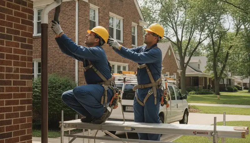 Chicago, IL plumber repairing a pipe for a residential plumbing service call