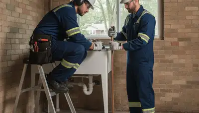Plumber repairing a pipe in Chicago, IL for residential plumbing service