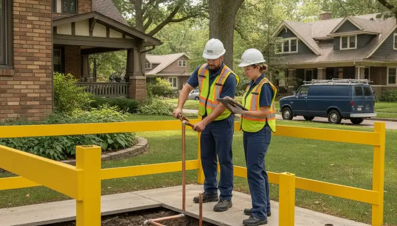Chicago, IL plumber repairing a residential pipe leak for fast plumbing service