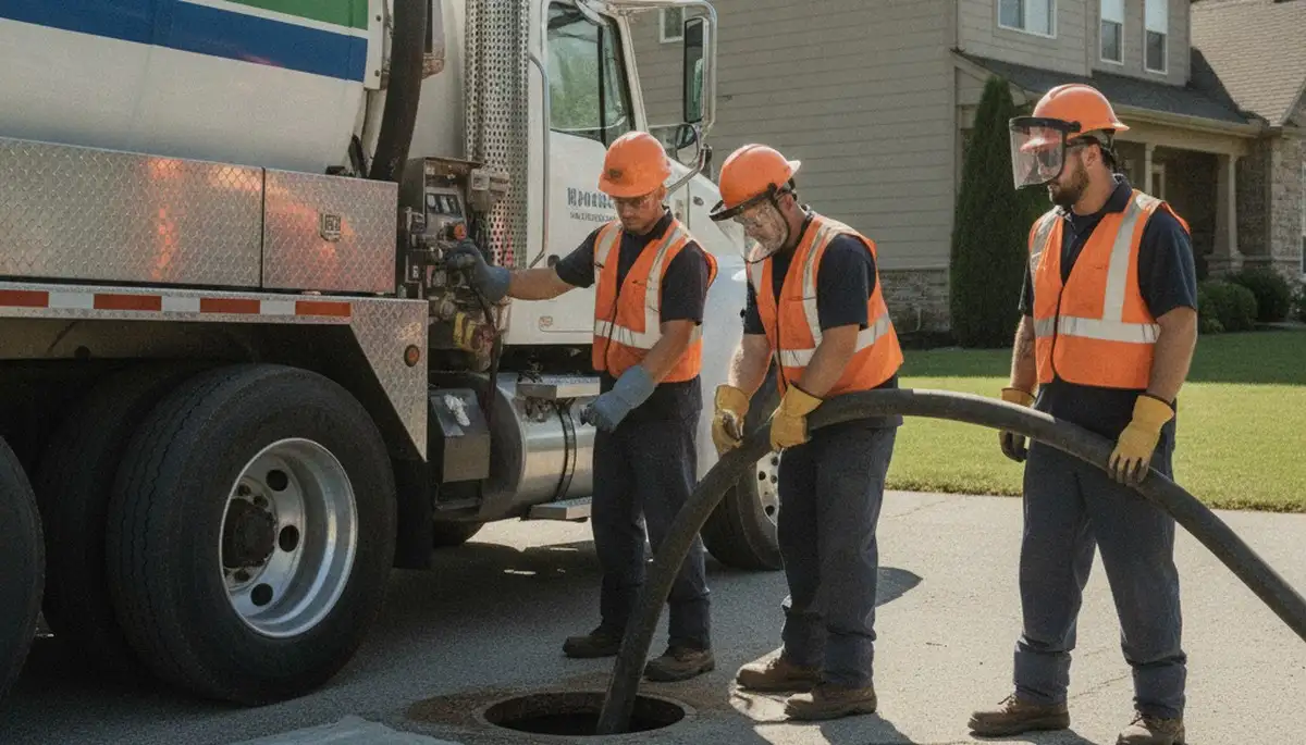 Chicago, IL septic pumping service truck for residential plumbing repair and maintenance